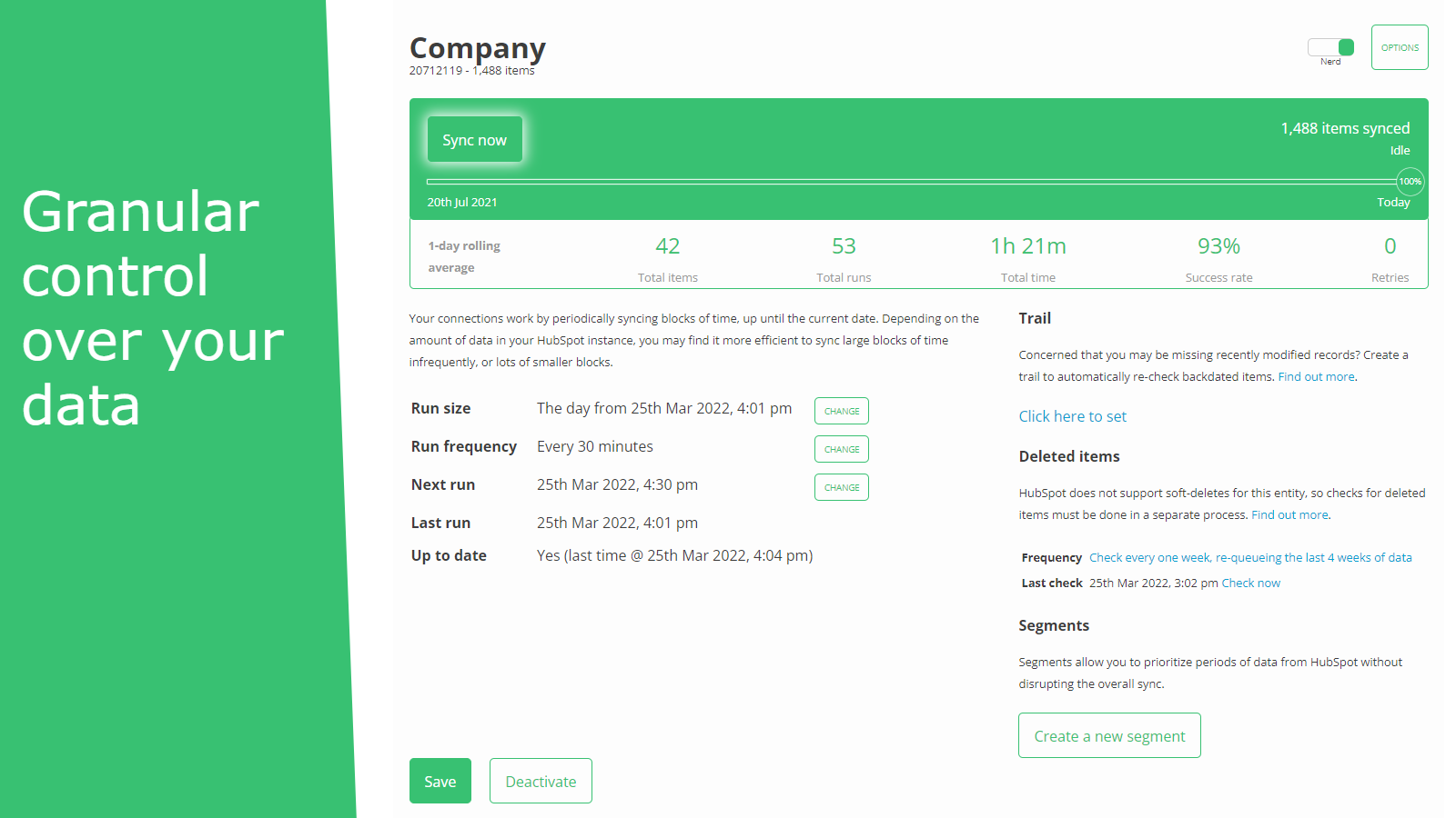 Powerful controls over your data